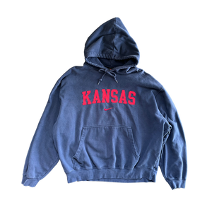 WESTSIDE STOREY VINTAGE | VINTAGE 90S KU JAYHAWKS NIKE MIDDLE SWOOSH HOODIE - Westside Storey