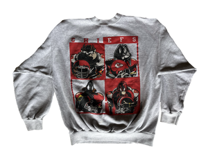 WESTSIDE STOREY VINTAGE | VINTAGE 90S LOONEY TUNES BUGS/ TAZ/ DAFFY/ SAM CHIEFS SWEATSHIRT - Westside Storey
