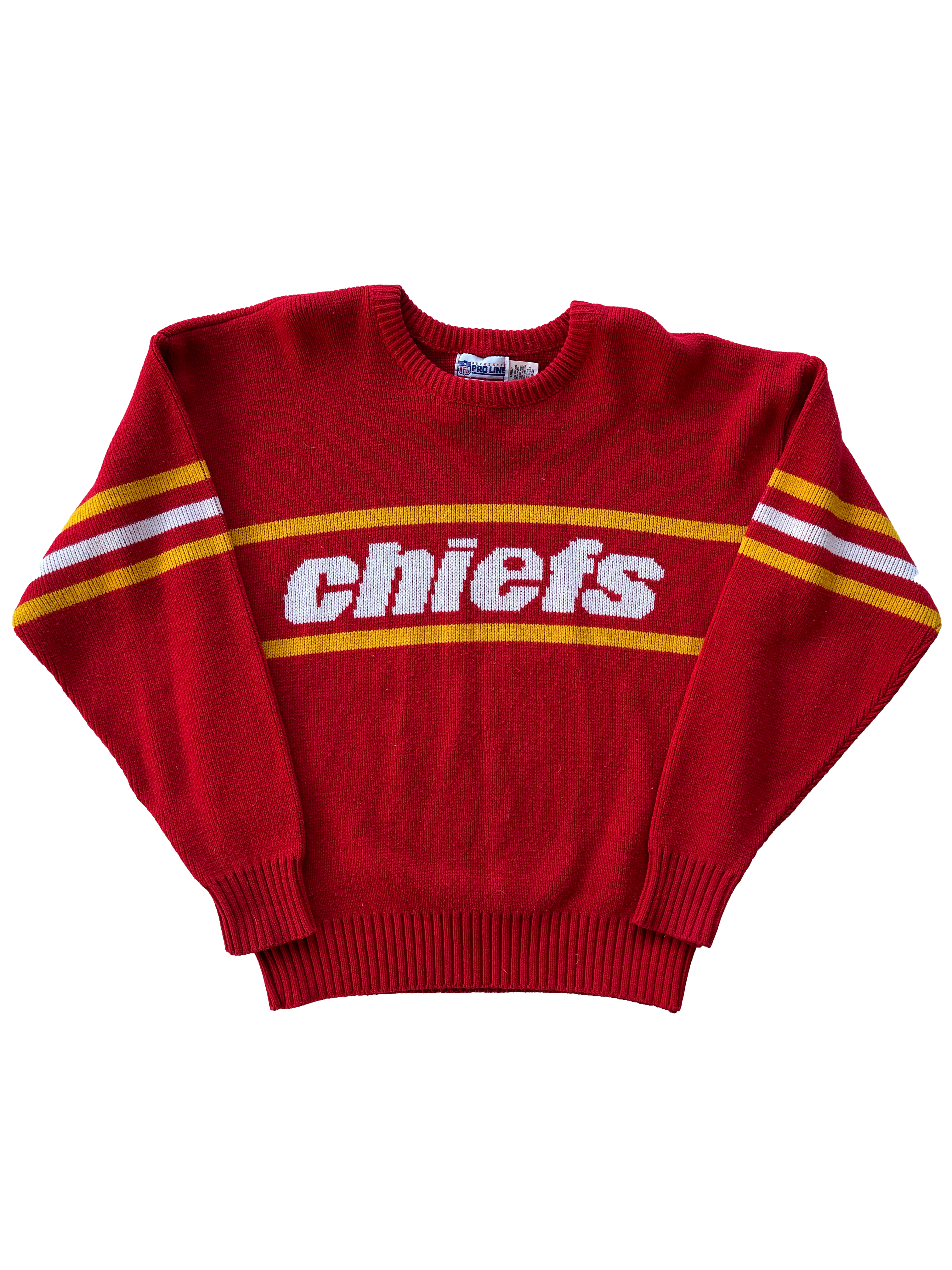 WESTSIDE STOREY VINTAGE | VINTAGE 90S CLIFF ENGLE CLASSIC CHIEFS KNIT SWEATER - Westside Storey