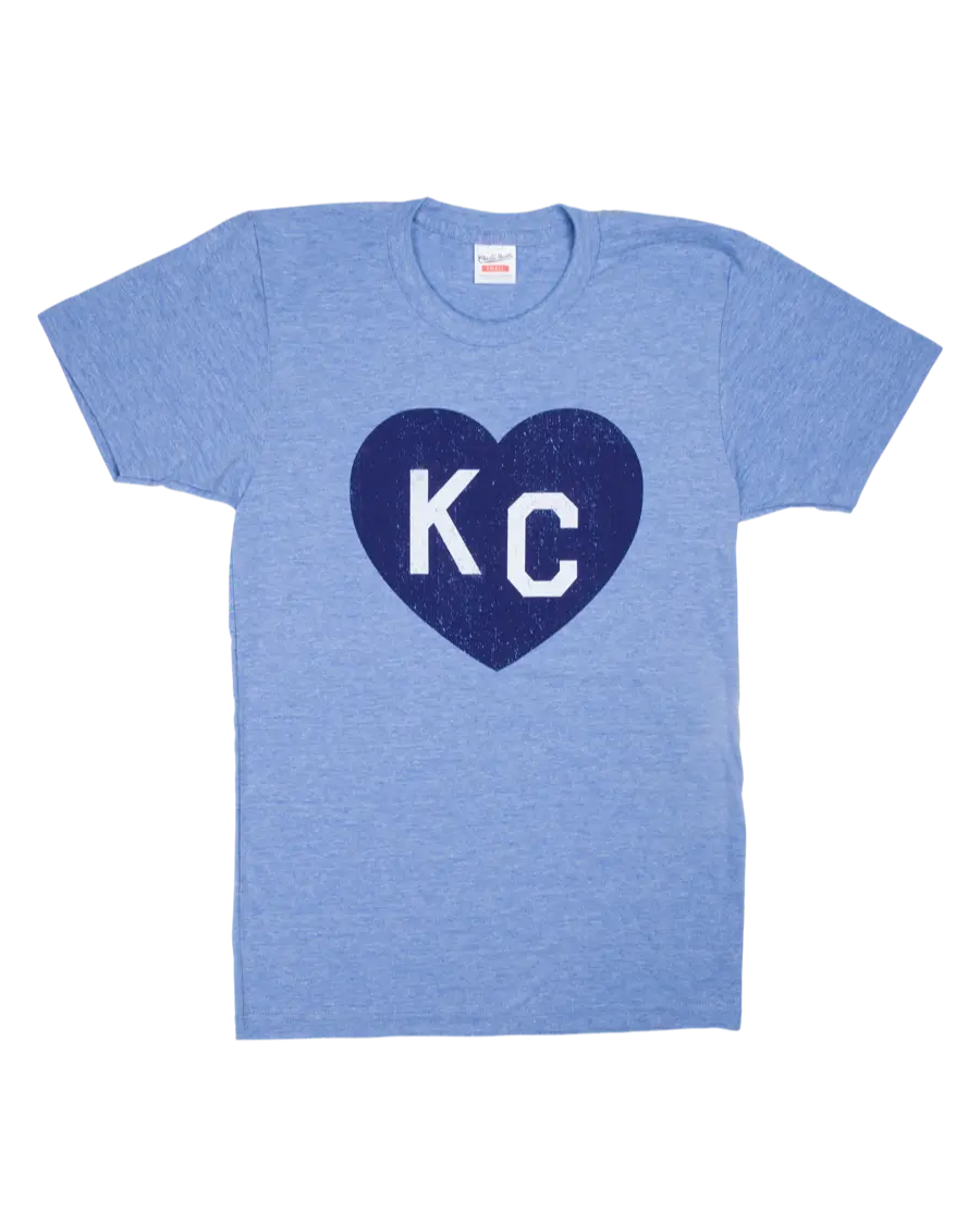 CHARLIE HUSTLE | KC HEART T-SHIRT - LIGHT BLUE Charlie Hustle