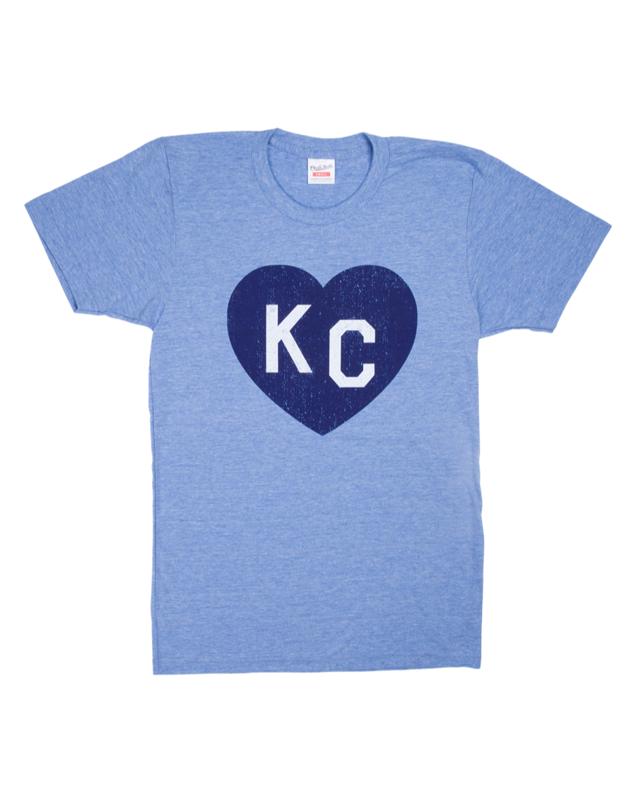 Royal KC Heart Blue & White Tie Dye Vintage T-Shirt | Charlie Hustle 39 / Xs