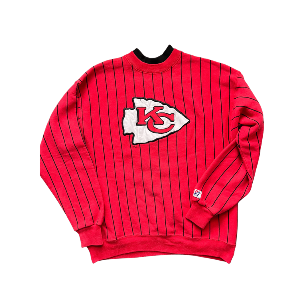 WESTSIDE STOREY VINTAGE | VINTAGE CHIEFS 90S THE GAME DOUBLE COLLAR STRIPED SWEATSHIRT - Westside Storey