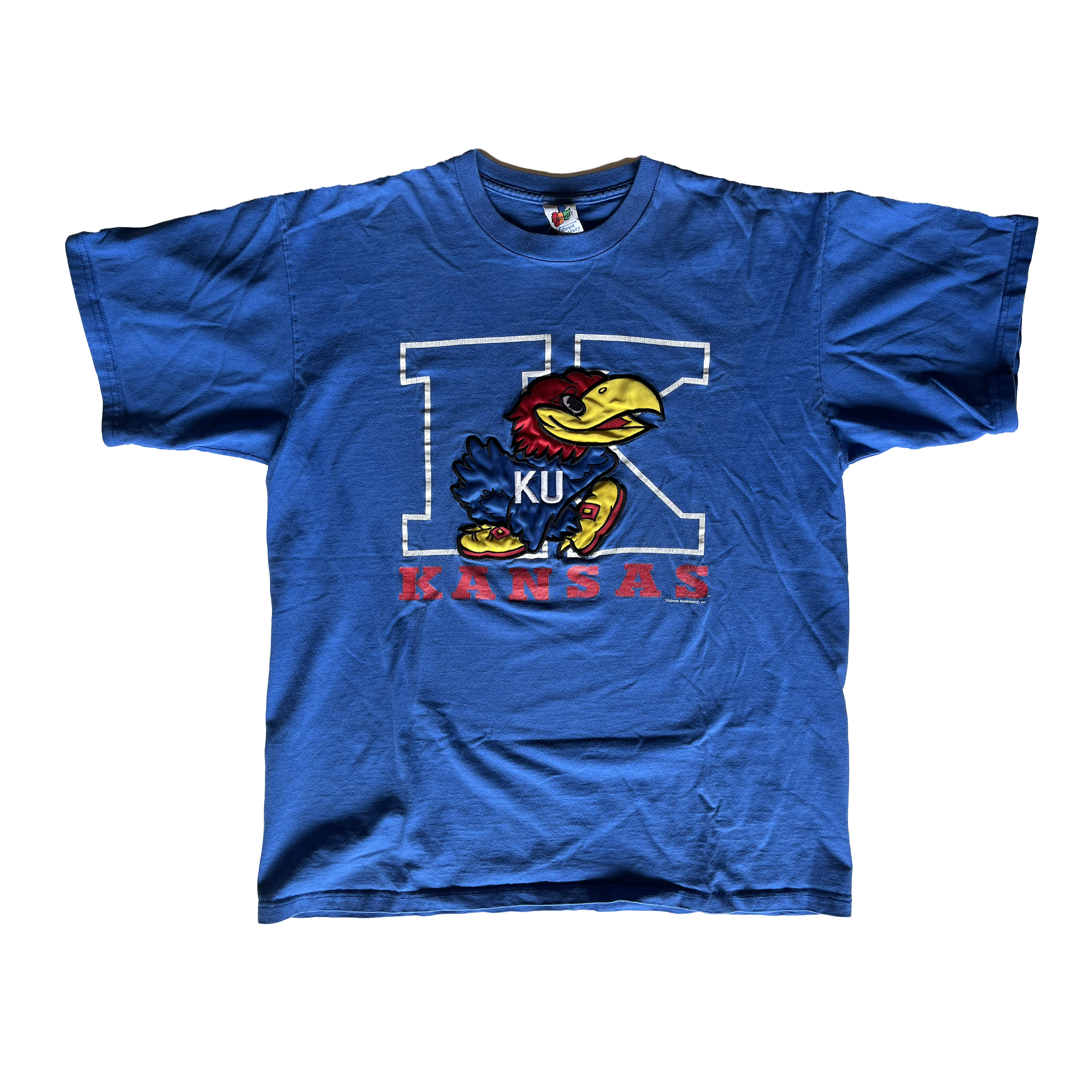 WESTSIDE STOREY VINTAGE | VINTAGE 90S KU JAYHAWKS LARGE EMBROIDERED SHIRT - Westside Storey