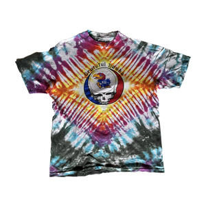 WESTSIDE STOREY VINTAGE | VINTAGE 90S KU JAYHAWKS RARE TIE DYE GRATEFUL DEAD T-SHIRT - Westside Storey