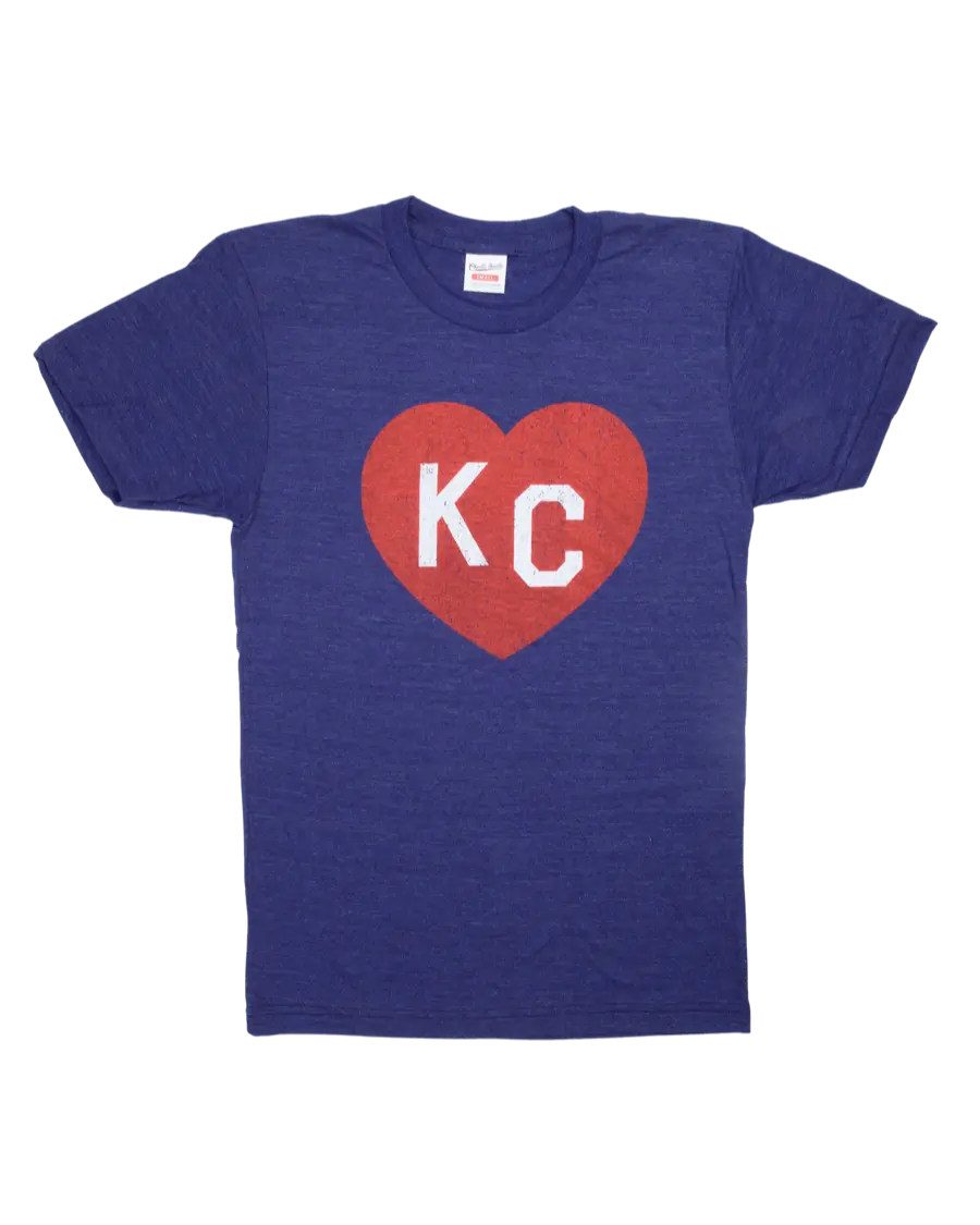 CHARLIE HUSTLE | KC HEART T-SHIRT - NAVY Charlie Hustle