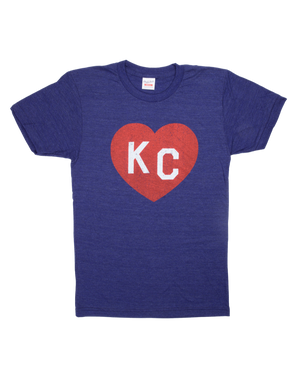 CHARLIE HUSTLE | KC HEART T-SHIRT - NAVY Charlie Hustle