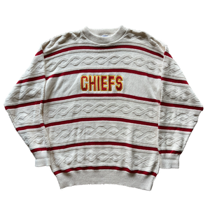 WESTSIDE STOREY VINTAGE | VINTAGE 90S NUTMEG KC CHIEFS KNIT SWEATER - Westside Storey