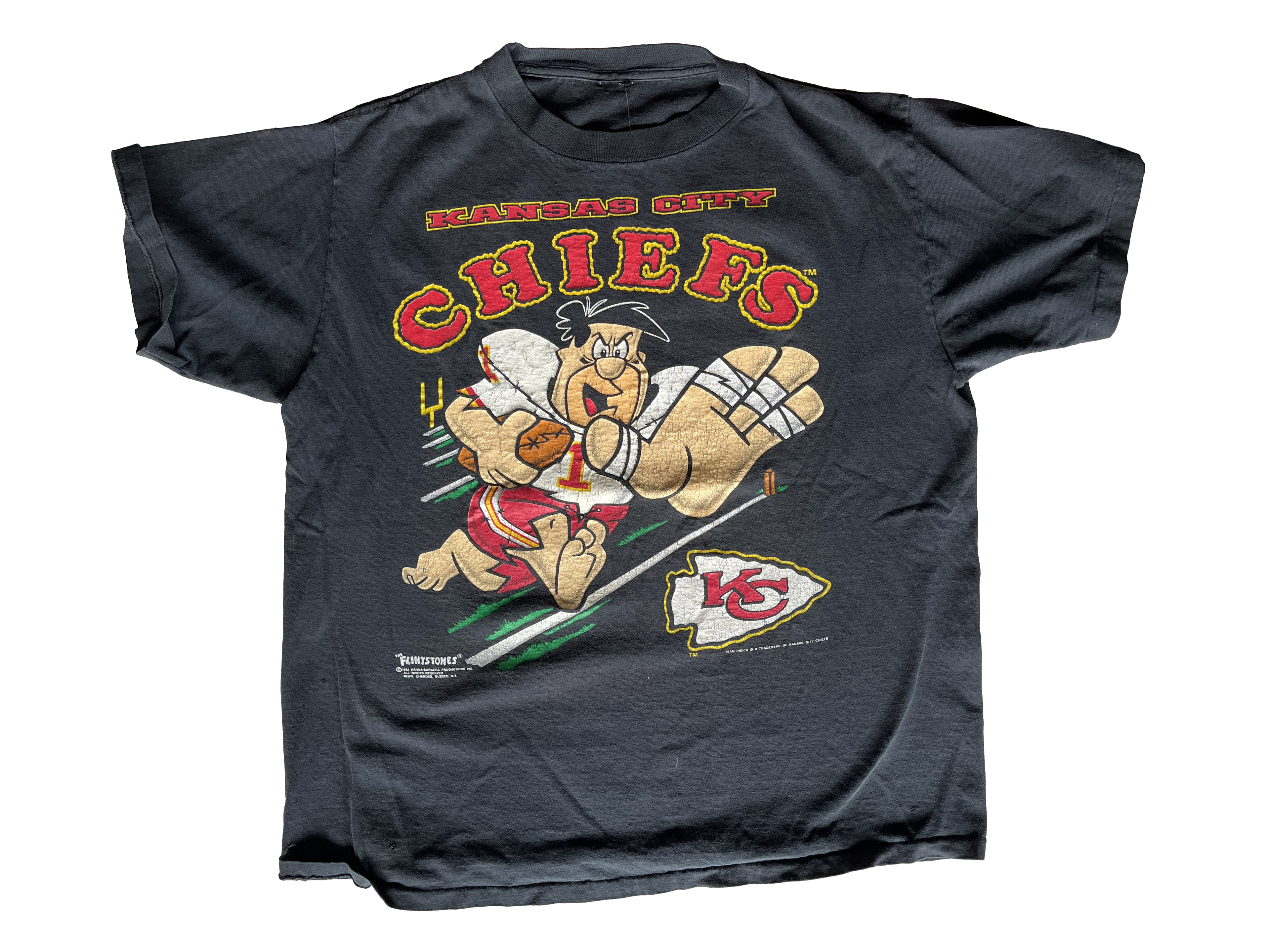 WESTSIDE STOREY VINTAGE | VINTAGE 1992 FRED FLINSTONE CHIEFS TEE - Westside Storey