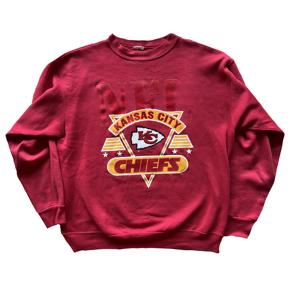 WESTSIDE STOREY VINTAGE | VINTAGE 90S VELVET DETAIL CHIEFS SWEATSHIRT - Westside Storey
