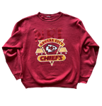 WESTSIDE STOREY VINTAGE | VINTAGE 90S VELVET DETAIL CHIEFS SWEATSHIRT - Westside Storey