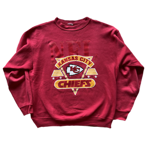 WESTSIDE STOREY VINTAGE | VINTAGE 90S VELVET DETAIL CHIEFS SWEATSHIRT - Westside Storey