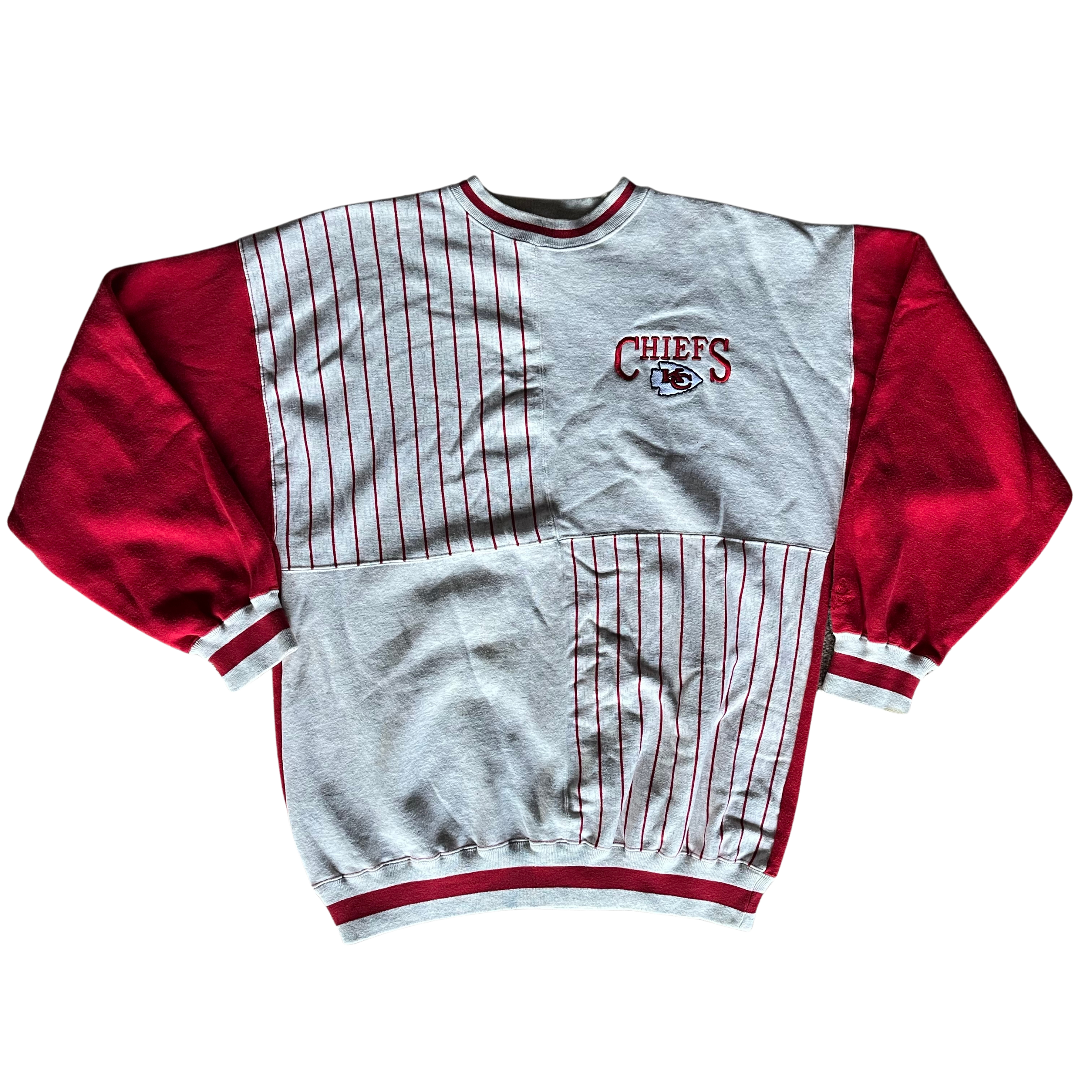WESTSIDE STOREY VINTAGE | VINTAGE 90S CHIEFS COLOR BLOCK STRIPED SWEATSHIRT - Westside Storey