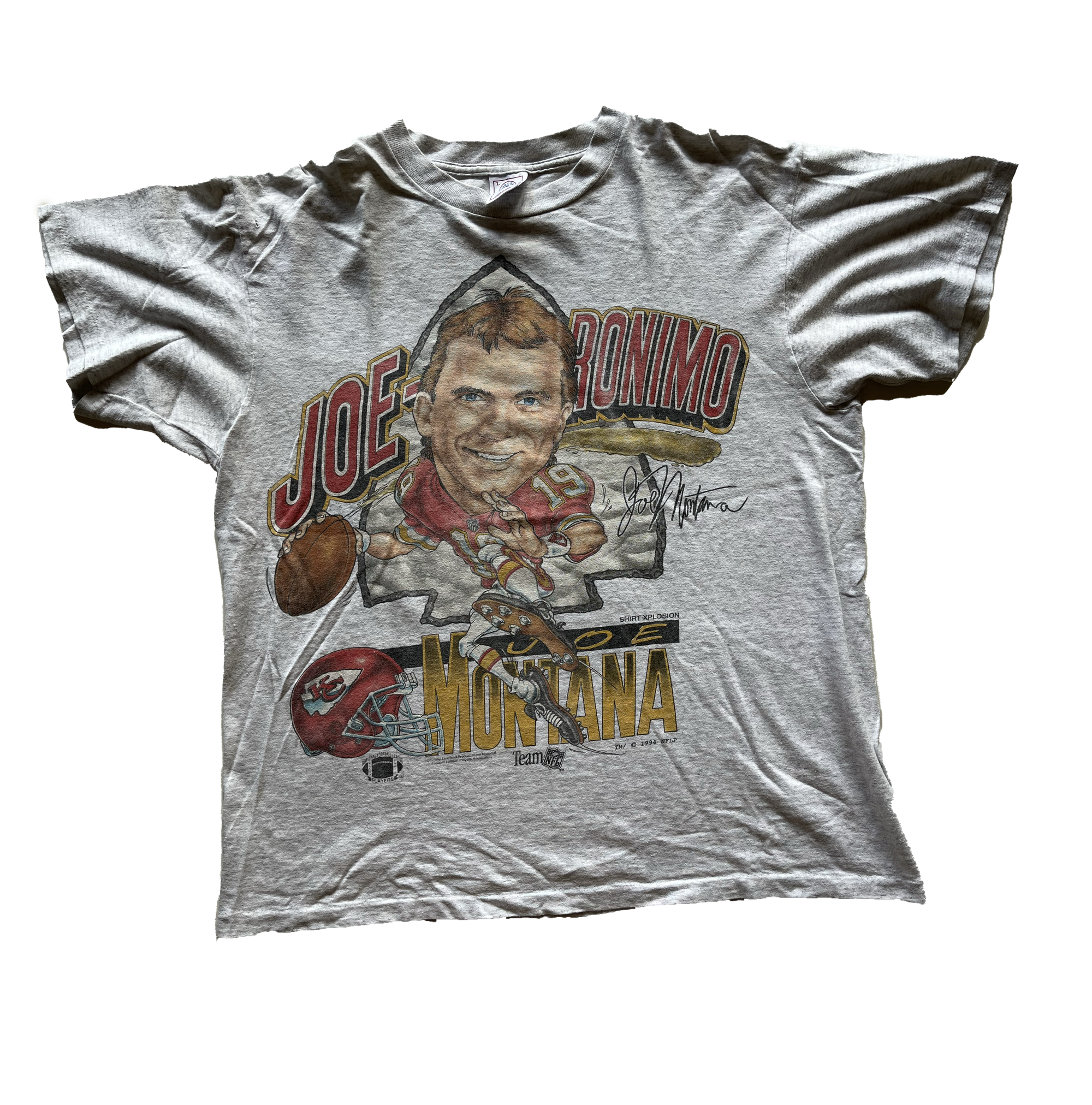 WESTSIDE STOREY VINTAGE | VINTAGE 90S JOE MONTANA CARICATURE CHIEFS TEE - Westside Storey
