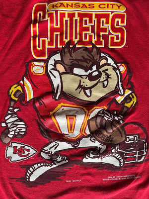 WESTSIDE STOREY VINTAGE | VINTAGE 90S TAZ CHIEFS JERSEY LONGSLEEVE TEE - Westside Storey