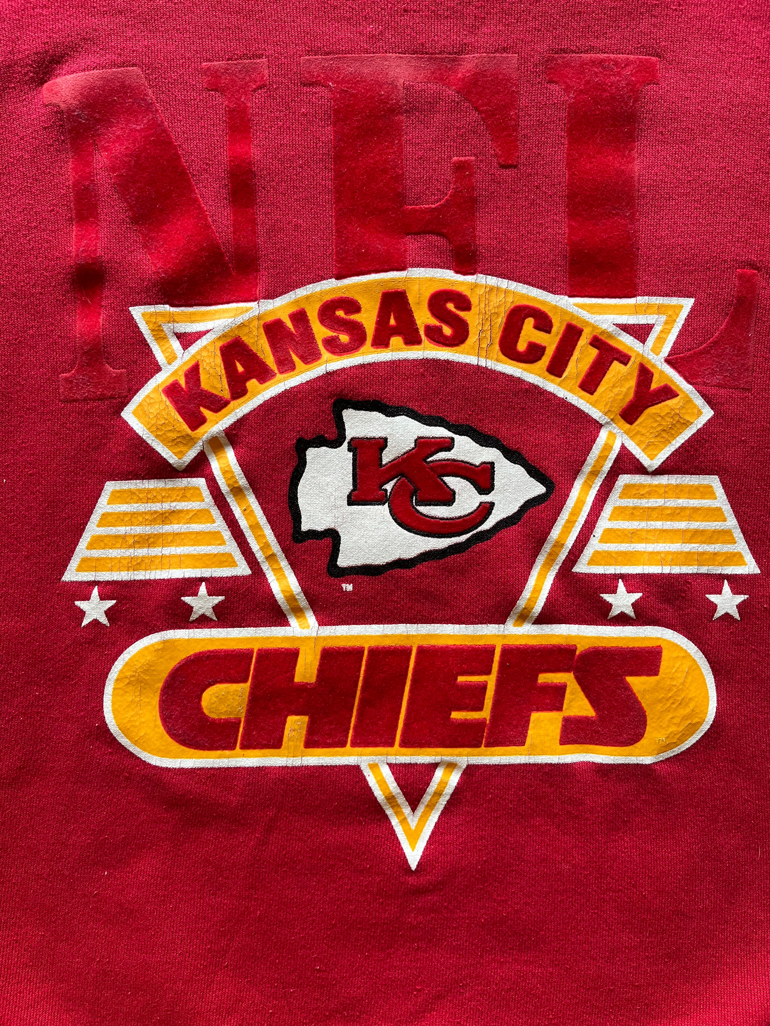 WESTSIDE STOREY VINTAGE | VINTAGE 90S VELVET DETAIL CHIEFS SWEATSHIRT - Westside Storey