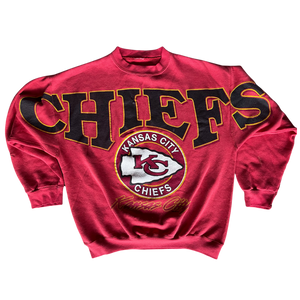 WESTSIDE STOREY VINTAGE | VINTAGE 90S CHIEFS CLIFF ENGLE SPELLOUT SWEATSHIRT- AS IS - Westside Storey