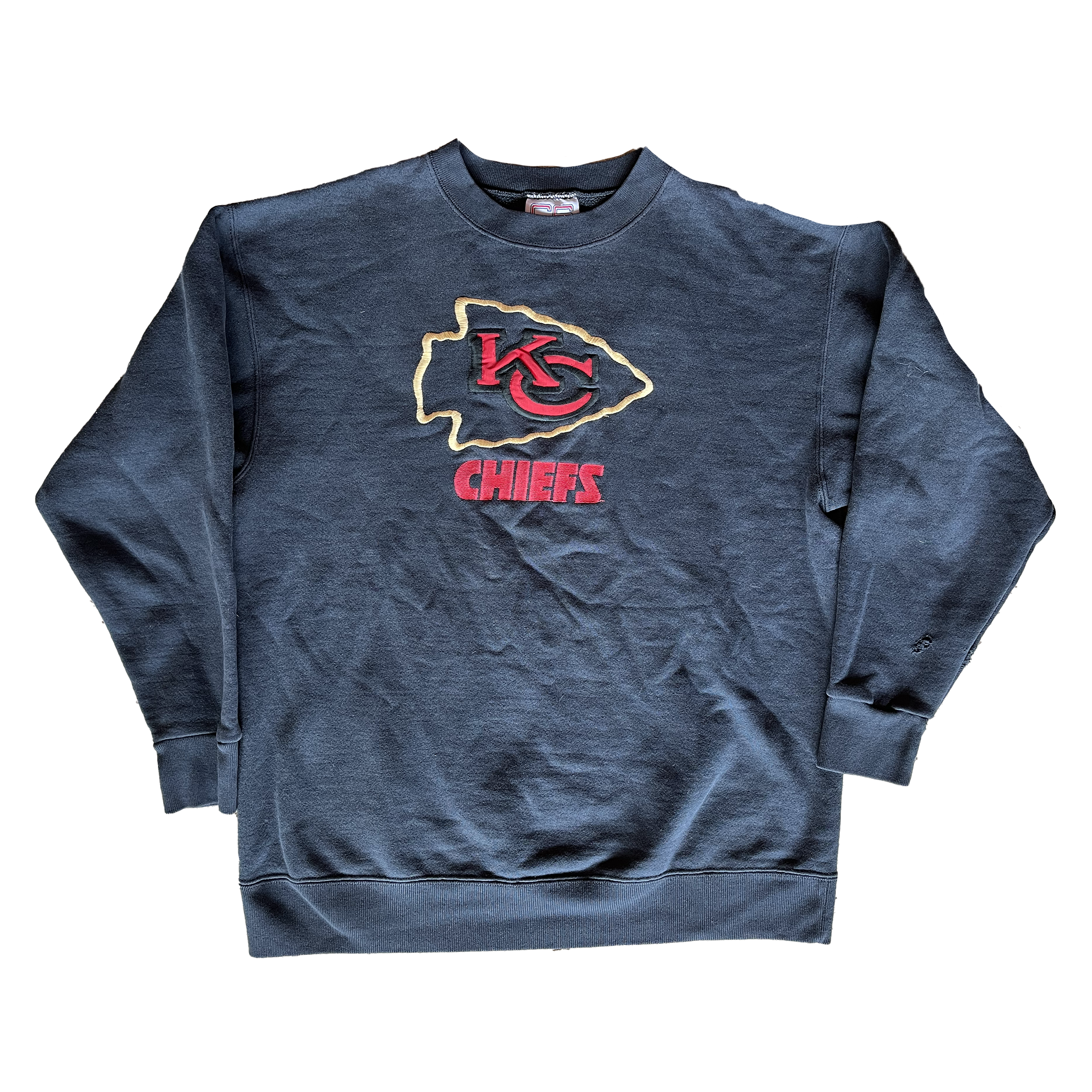 WESTSIDE STOREY VINTAGE | VINTAGE 90S CHIEFS BLACK EMBROIDERED SWEATSHIRT - Westside Storey