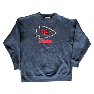 WESTSIDE STOREY VINTAGE | VINTAGE 90S CHIEFS BLACK EMBROIDERED SWEATSHIRT - Westside Storey