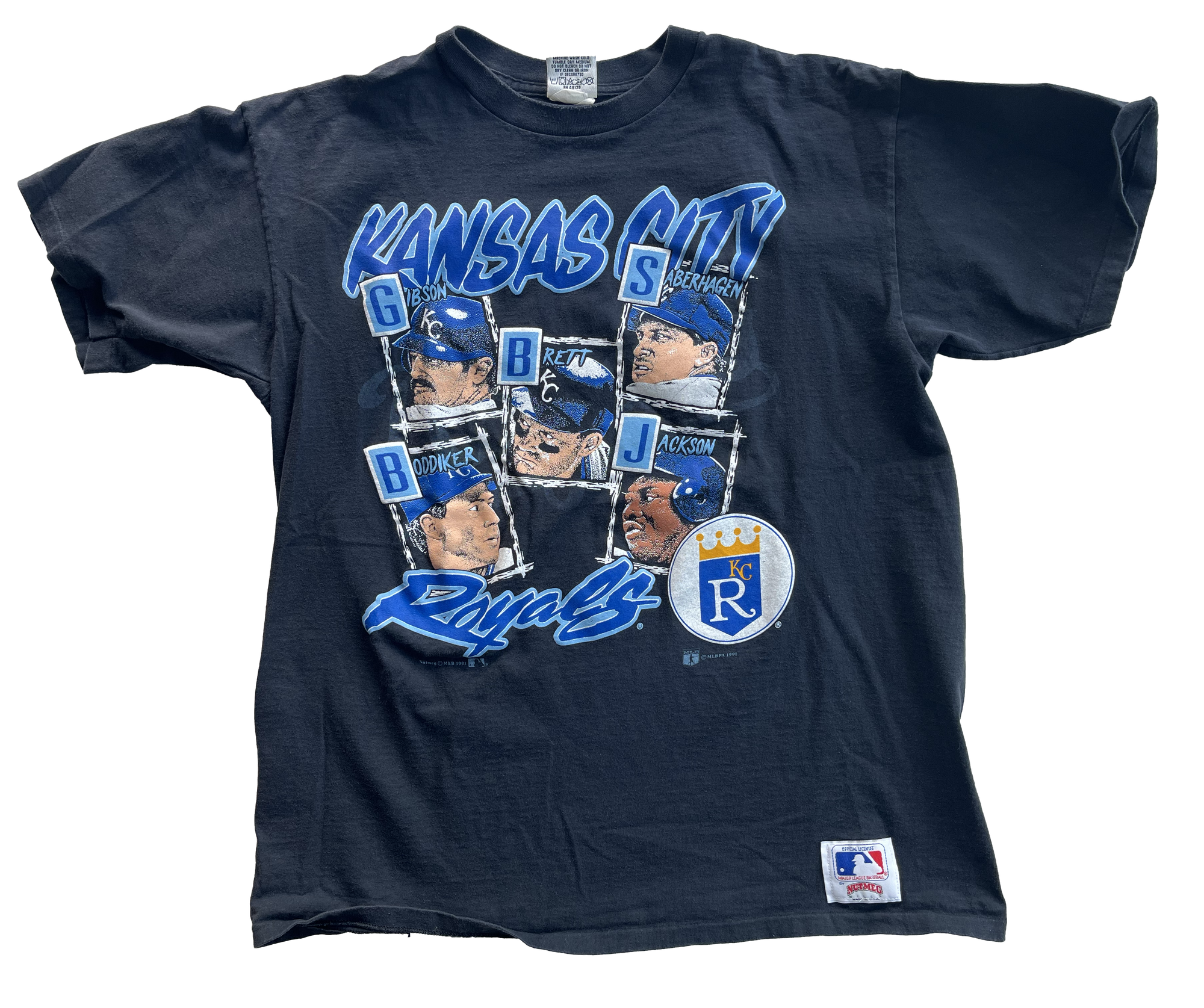 WESTSIDE STOREY VINTAGE | VINTAGE RARE 90s ROYALS GEORGE BRETT BO JACKSON CHARACTER TEE - Westside Storey