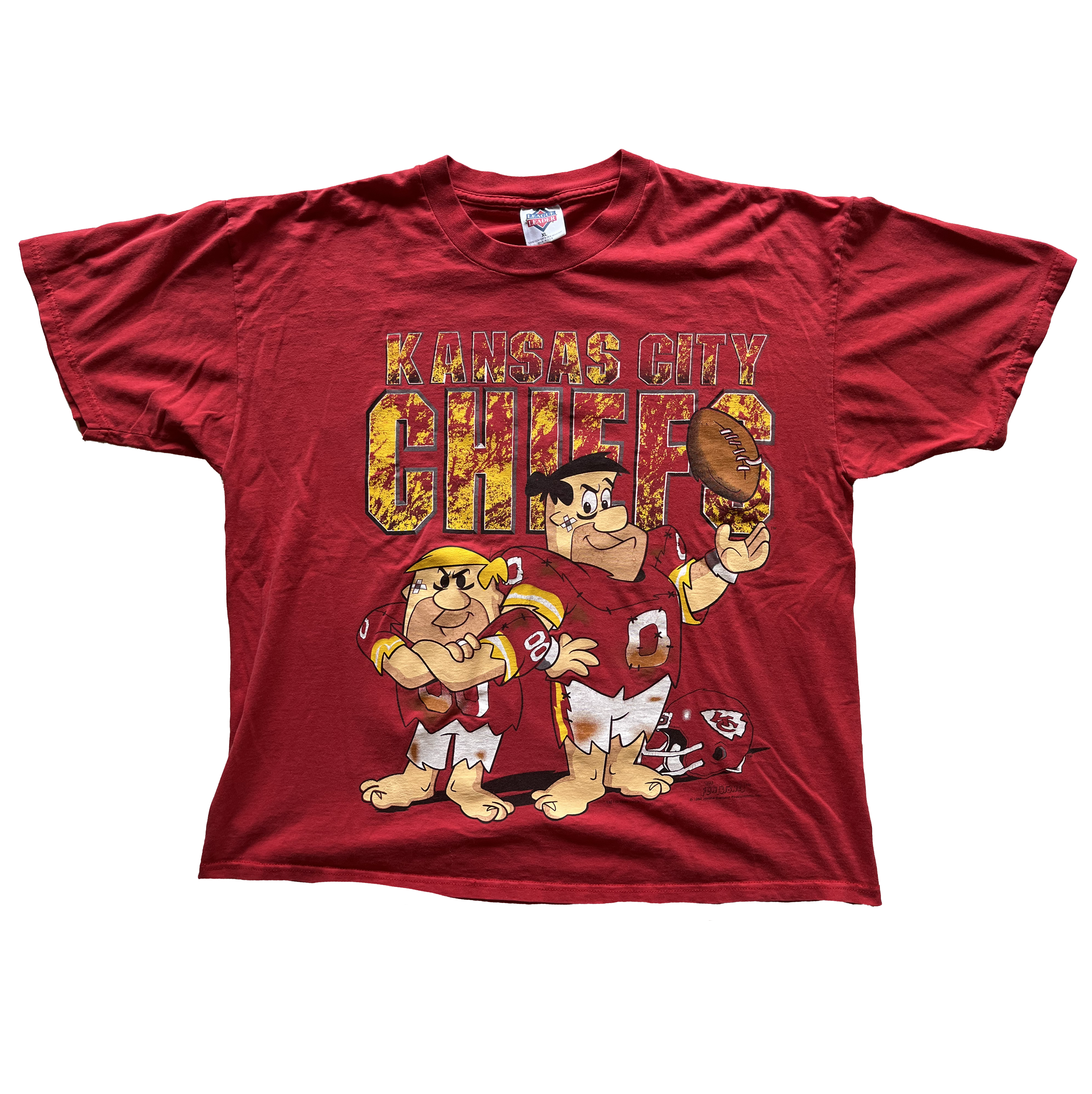 WESTSIDE STOREY VINTAGE | VINTAGE 90S FLINSTONES FRED BARNEY CHIEFS TEE - Westside Storey