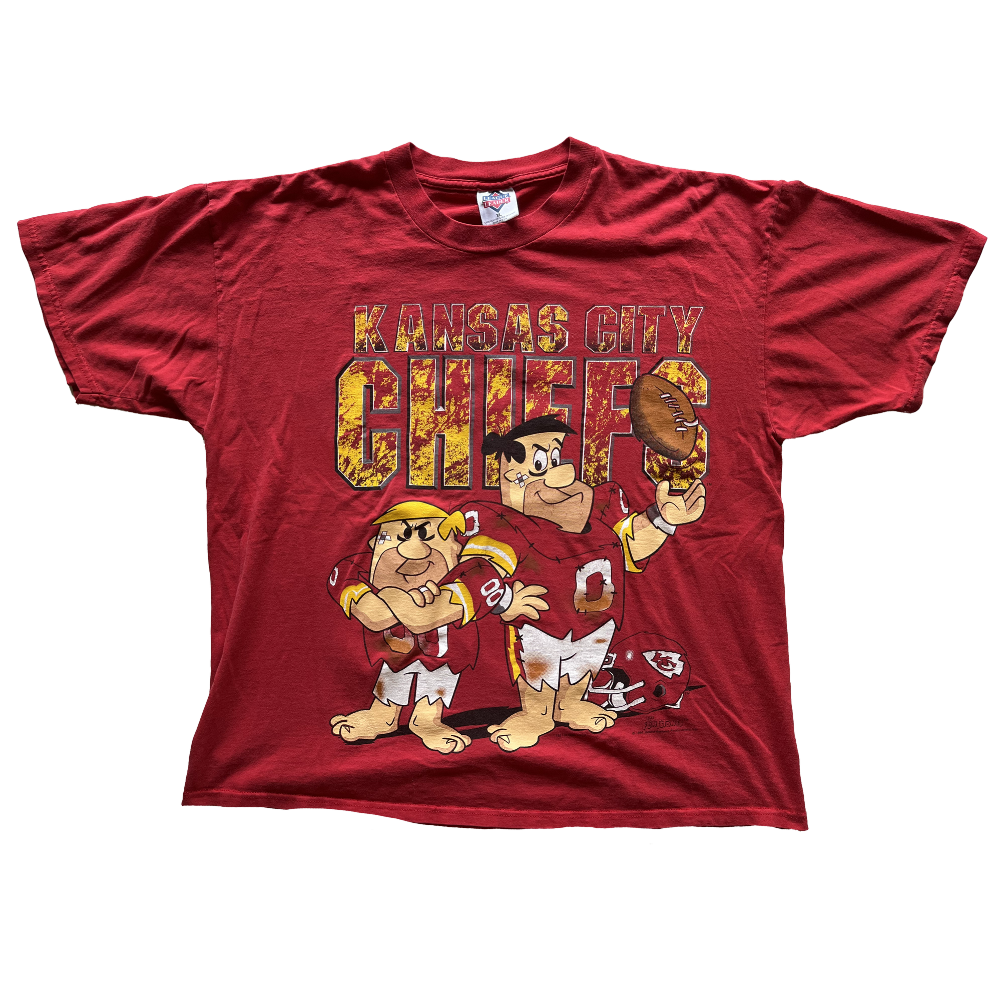 WESTSIDE STOREY VINTAGE | VINTAGE 90S FLINSTONES FRED BARNEY CHIEFS TEE - Westside Storey
