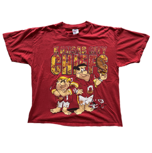WESTSIDE STOREY VINTAGE | VINTAGE 90S FLINSTONES FRED BARNEY CHIEFS TEE - Westside Storey