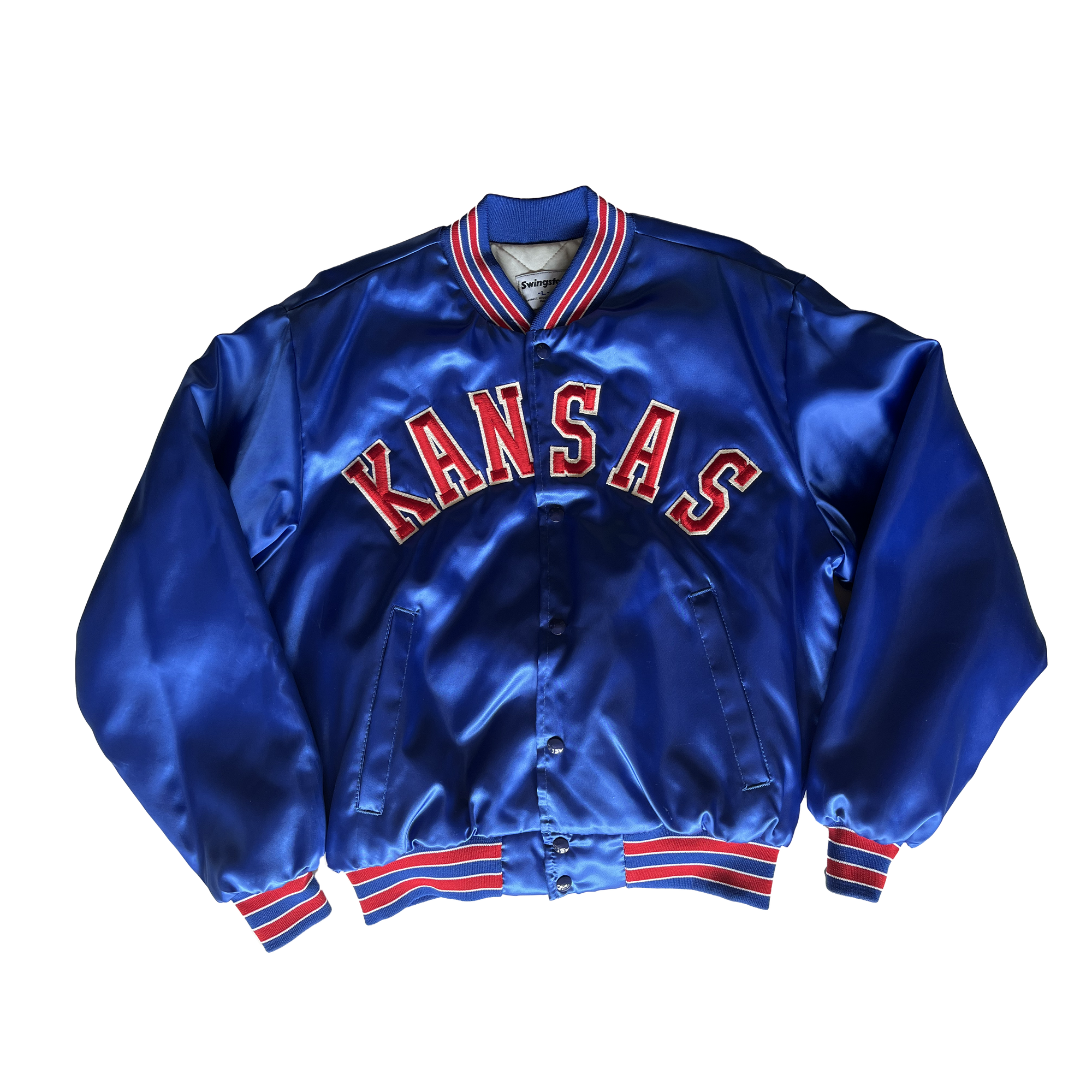 WESTSIDE STOREY VINTAGE | VINTAGE 90S KU JAYHAWKS SATIN BOMBER JACKET - Westside Storey