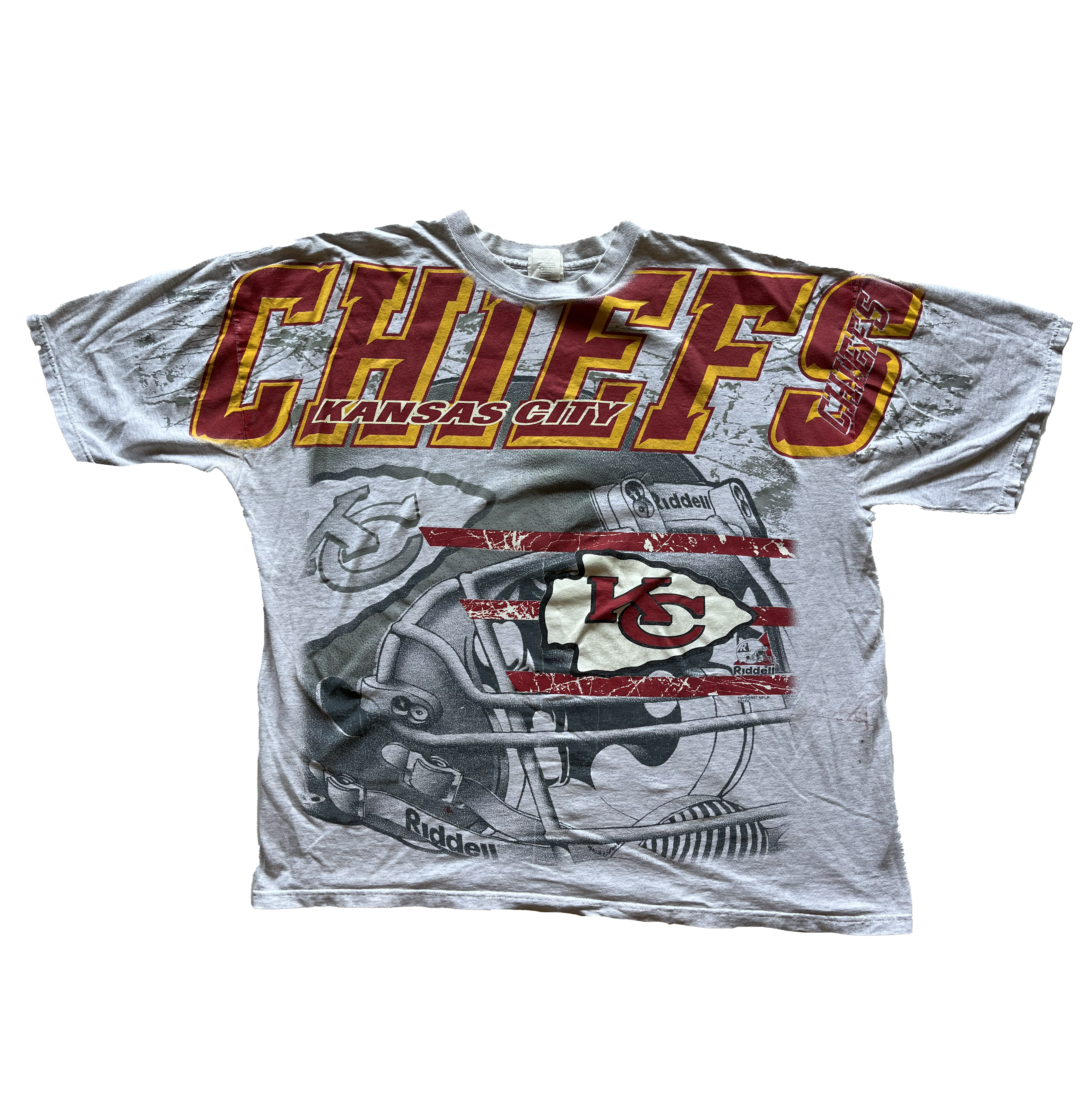 WESTSIDE STOREY VINTAGE | VINTAGE 1997 ALLOVER PRINT SPELLOUT CHIEFS TEE - Westside Storey