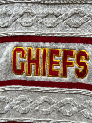 WESTSIDE STOREY VINTAGE | VINTAGE 90S NUTMEG KC CHIEFS KNIT SWEATER - Westside Storey