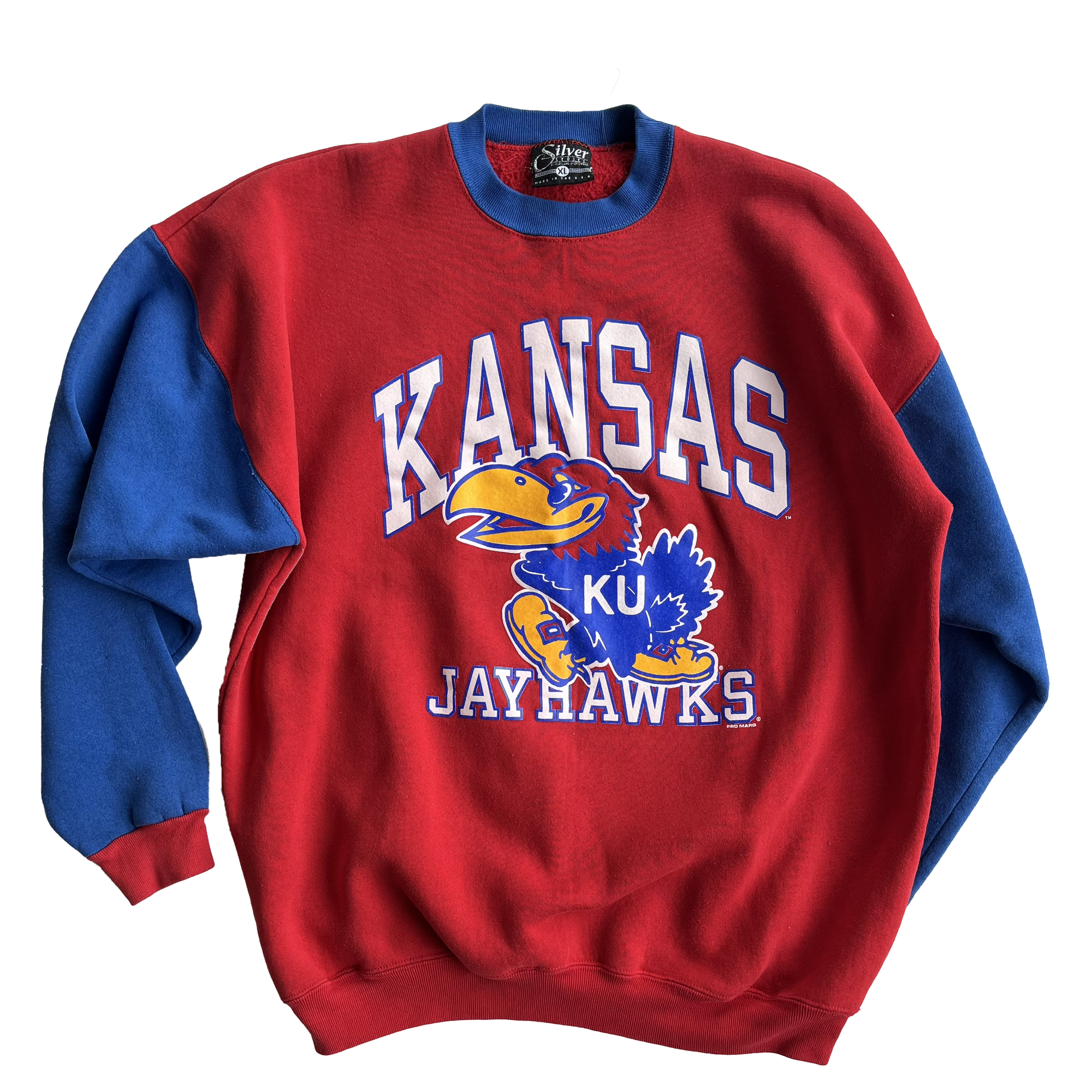 WESTSIDE STOREY VINTAGE | VINTAGE KANSAS 90S KU JAYHAWKS COLOR BLOCK SWEATSHIRT - Westside Storey
