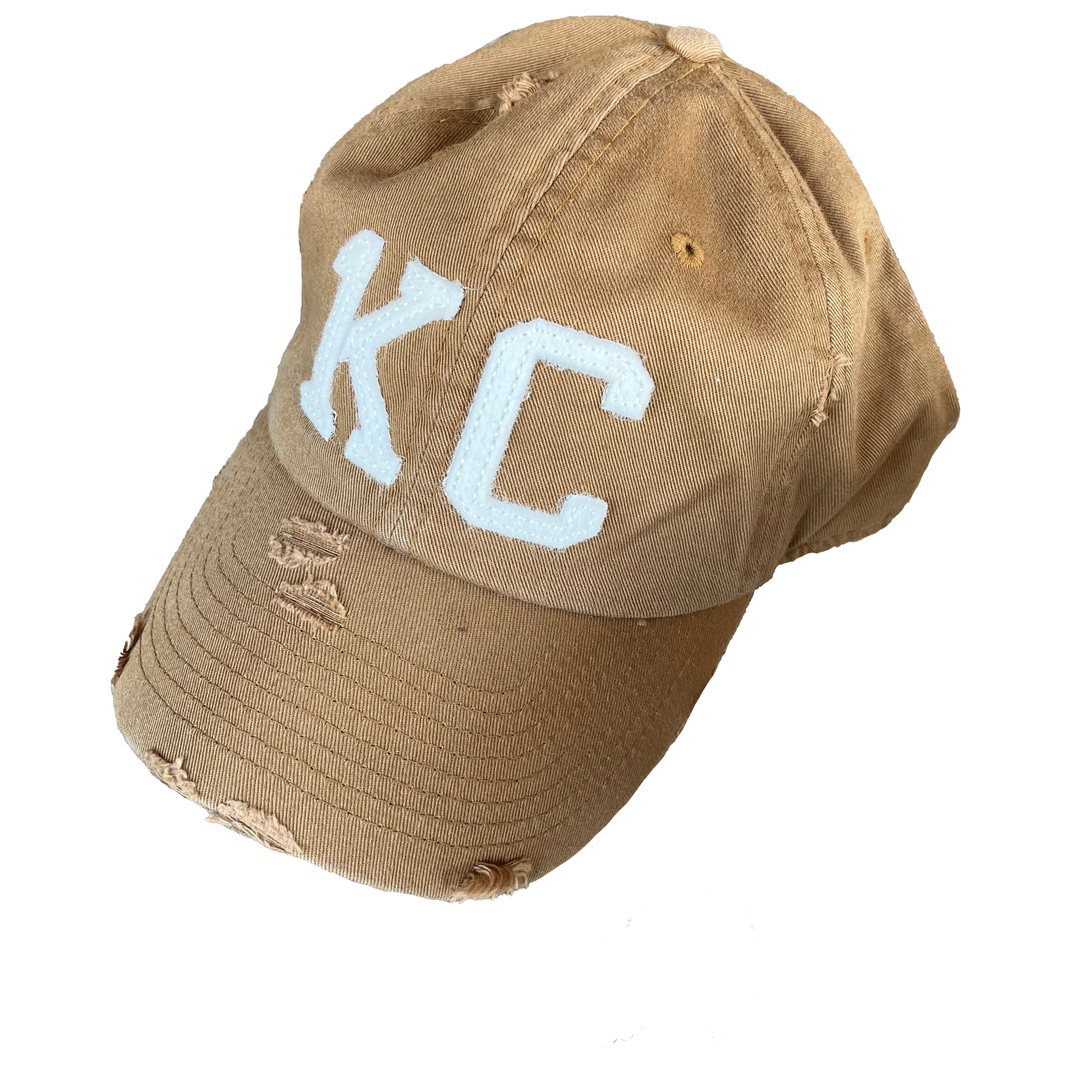 1KC | DISTRESSED BASEBALL HAT - CAMEL - Westside Storey