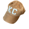 1KC | DISTRESSED BASEBALL HAT - CAMEL