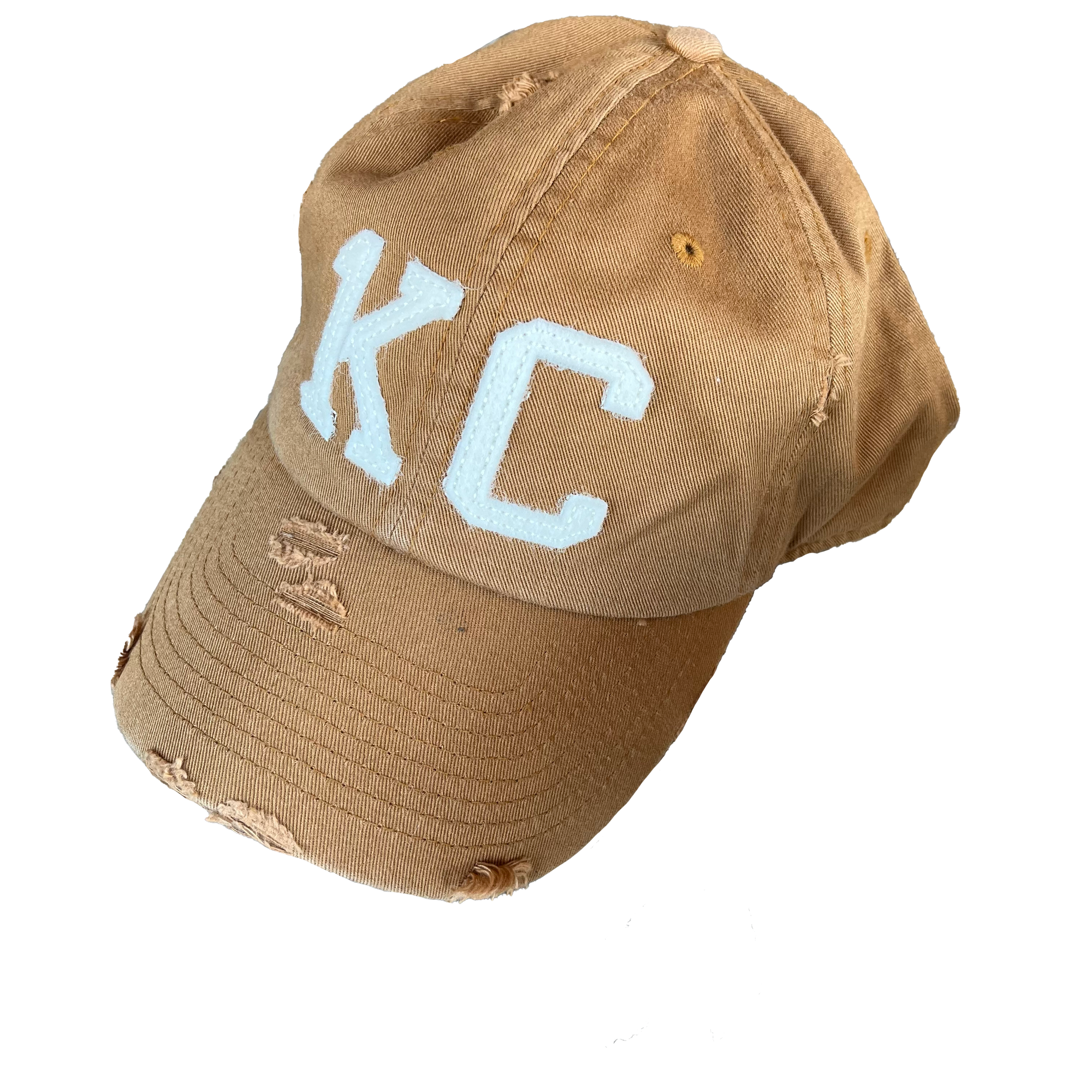 1KC | DISTRESSED BASEBALL HAT - CAMEL - Westside Storey
