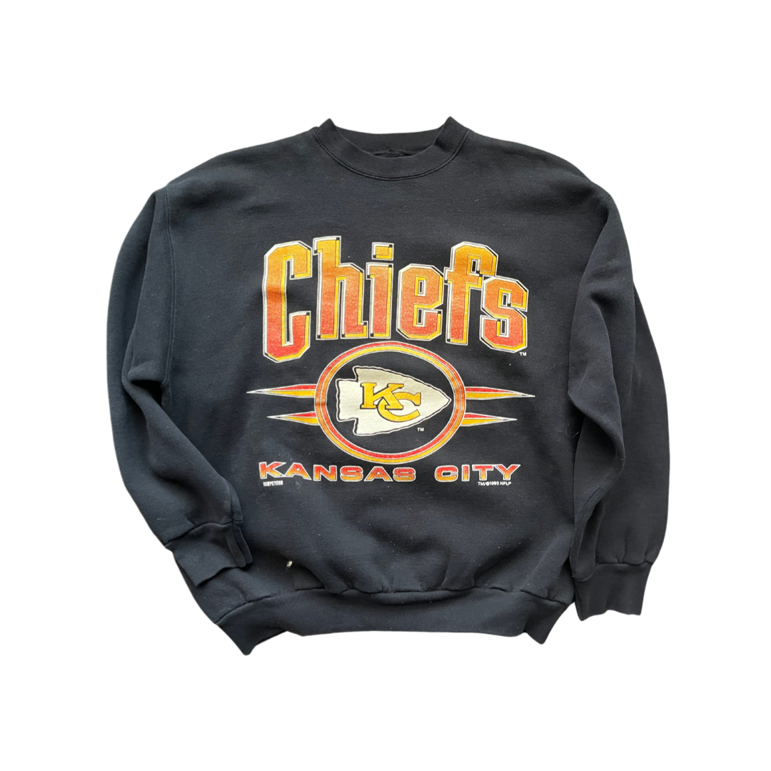 WESTSIDE STOREY VINTAGE | VINTAGE CHIEFS 1993 BLACK OMBRÉ GRAPHIC SWEATSHIRT - Westside Storey