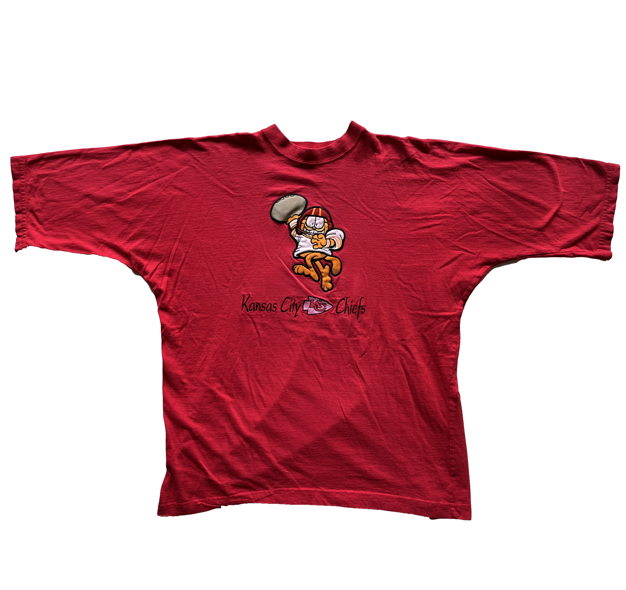 WESTSIDE STOREY VINTAGE | VINTAGE 90S GARFIELD EMBROIDERED CHIEFS TEE - Westside Storey