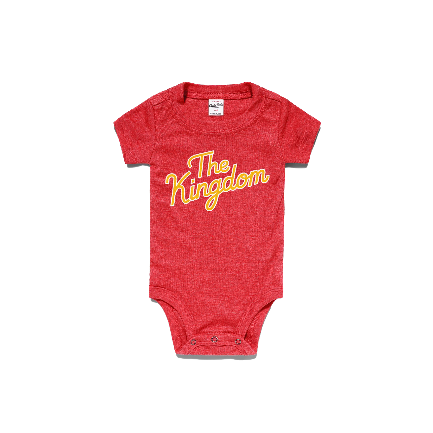 CHARLIE HUSTLE | KIDS THE KINGDOM ONESIE - RED - Westside Storey