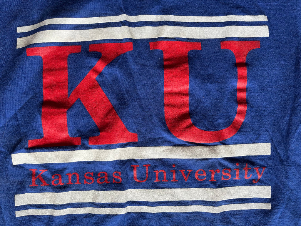 WESTSIDE STOREY VINTAGE | VINTAGE 90S KU JAYHAWKS RUSSELL CLASSIC SHIRT - Westside Storey