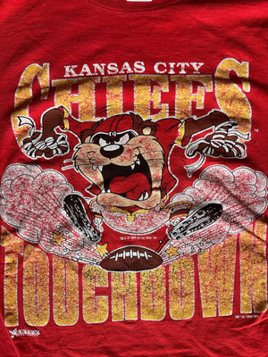 WESTSIDE STOREY VINTAGE | VINTAGE 90S TAZ TOUCHDOWN CHIEFS TEE - Westside Storey