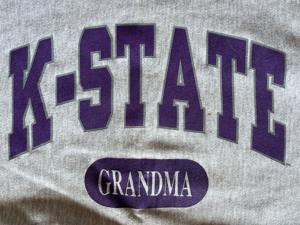 WESTSIDE STOREY VINTAGE | VINTAGE 90S KANSAS STATE GRANDMA REVERSE WEAVE SWEATSHIRT - Westside Storey
