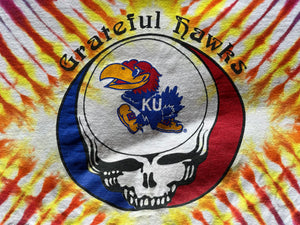 WESTSIDE STOREY VINTAGE | VINTAGE 90S KU JAYHAWKS RARE TIE DYE GRATEFUL DEAD T-SHIRT - Westside Storey