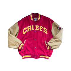 WESTSIDE STOREY VINTAGE | VINTAGE 90S CHIEFS LOGO ATHLETIC DENIM LETTERMAN  JACKET