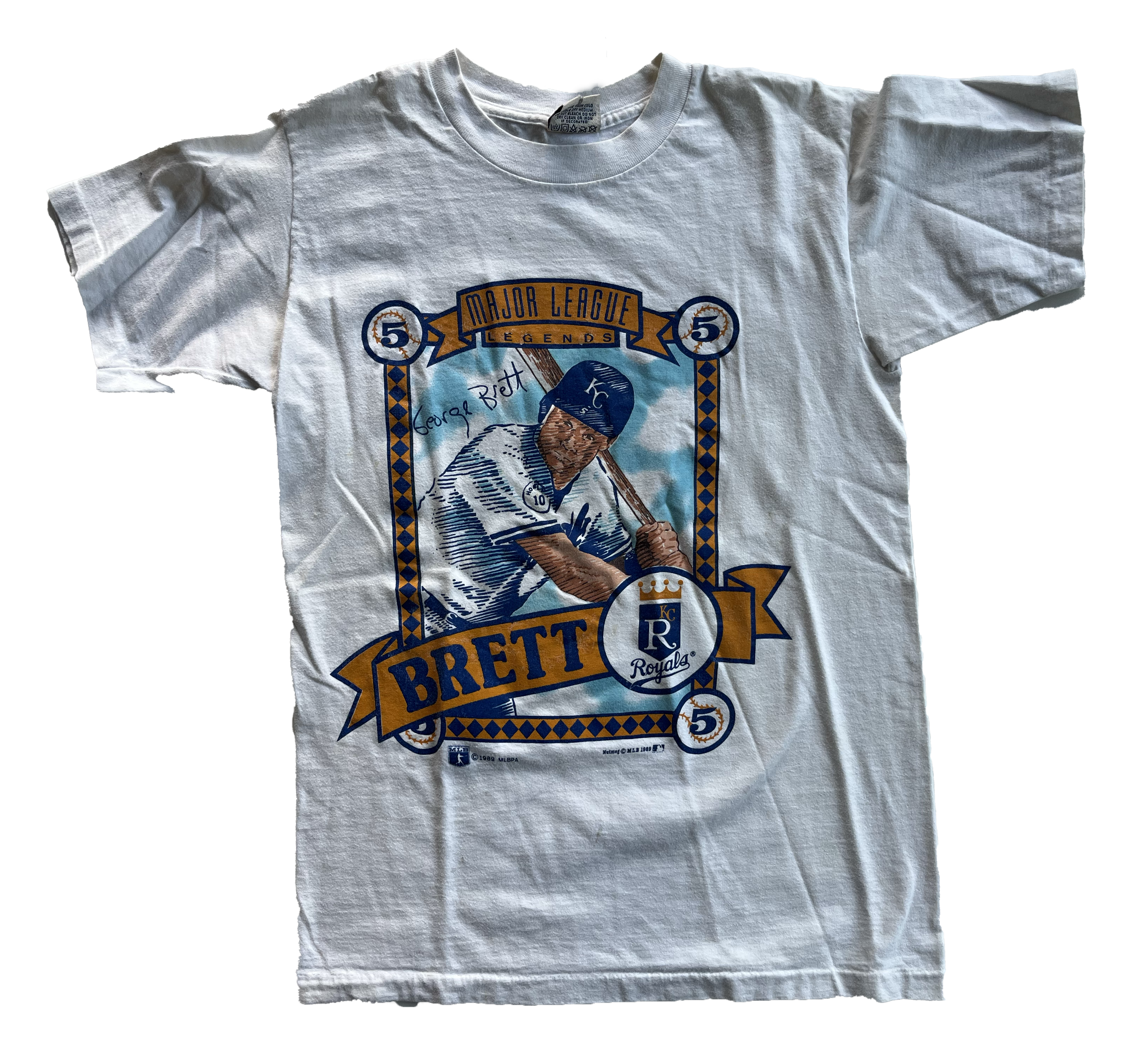 WESTSIDE STOREY VINTAGE | VINTAGE RARE GEORGE BRETT NUTMEG CHARACTER ROYALS TEE - Westside Storey