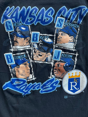 WESTSIDE STOREY VINTAGE | VINTAGE RARE 90s ROYALS GEORGE BRETT BO JACKSON CHARACTER TEE - Westside Storey