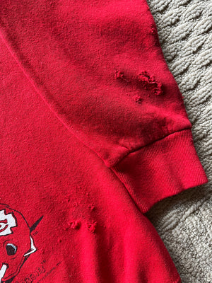 WESTSIDE STOREY VINTAGE | VINTAGE 90S BARNEY & FRED FLINSTONE KC CHIEFS SWEATSHIRT - Westside Storey