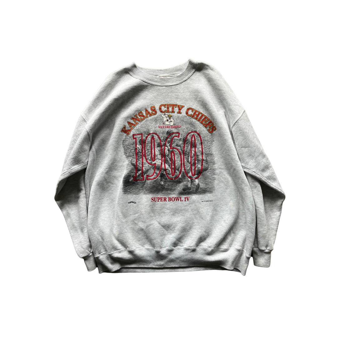 WESTSIDE STOREY VINTAGE | VINTAGE 1994 CHIEFS NUTMEG THROWBACK SWEATSHIRT - Westside Storey
