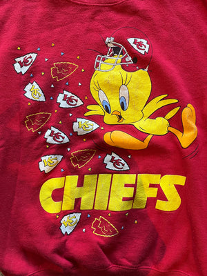 WESTSIDE STOREY VINTAGE | VINTAGE RARE 1996 TWEETY BIRD CHIEFS SWEATSHIRT - Westside Storey