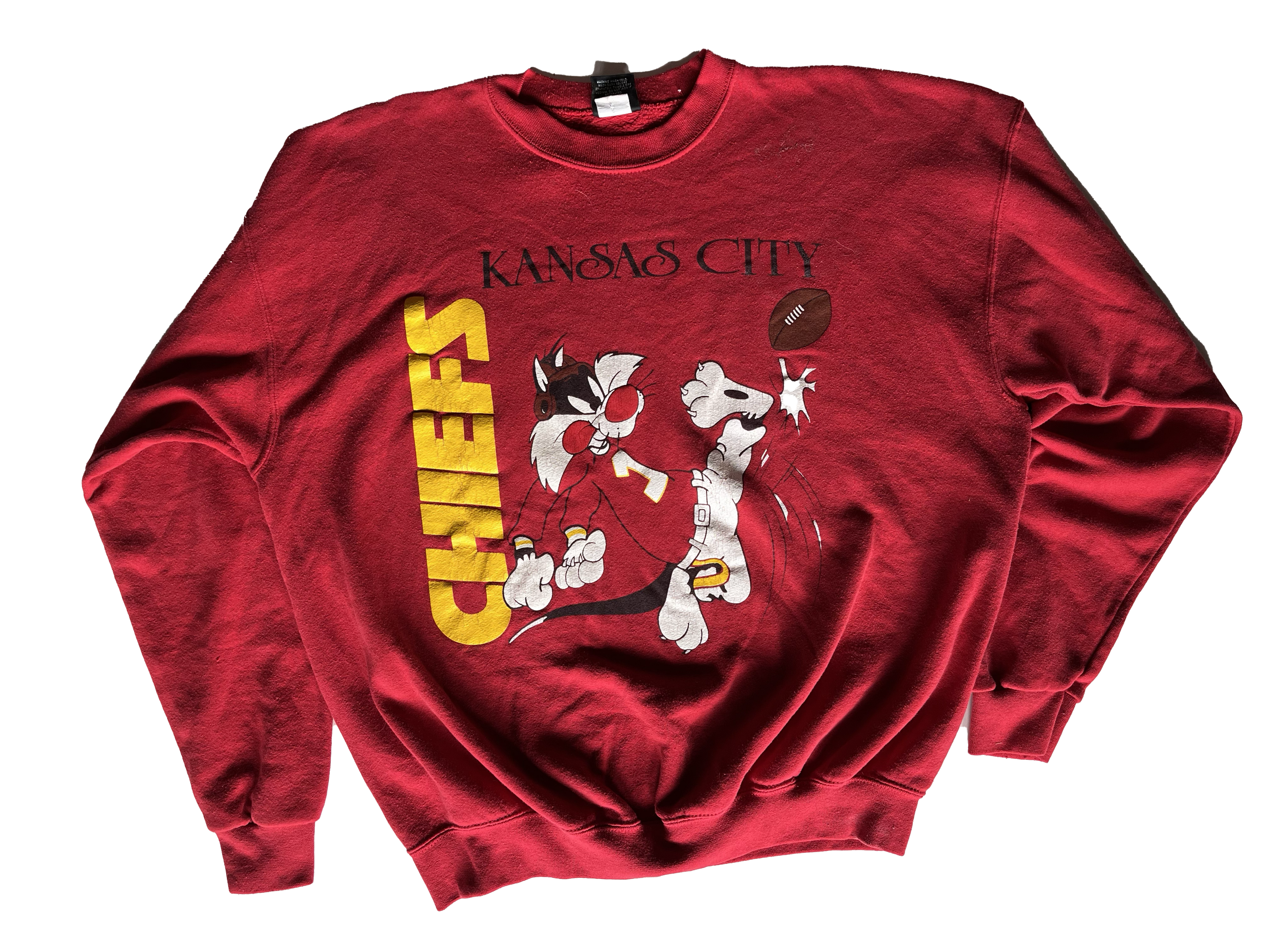 WESTSIDE STOREY VINTAGE | VINTAGE 90S SYLVESTER CAT CHIEFS SWEATSHIRT - Westside Storey