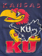WESTSIDE STOREY VINTAGE | VINTAGE 90S KU JAYHAWKS RUSSELL LARGE PRINT SWEATSHIRT - Westside Storey