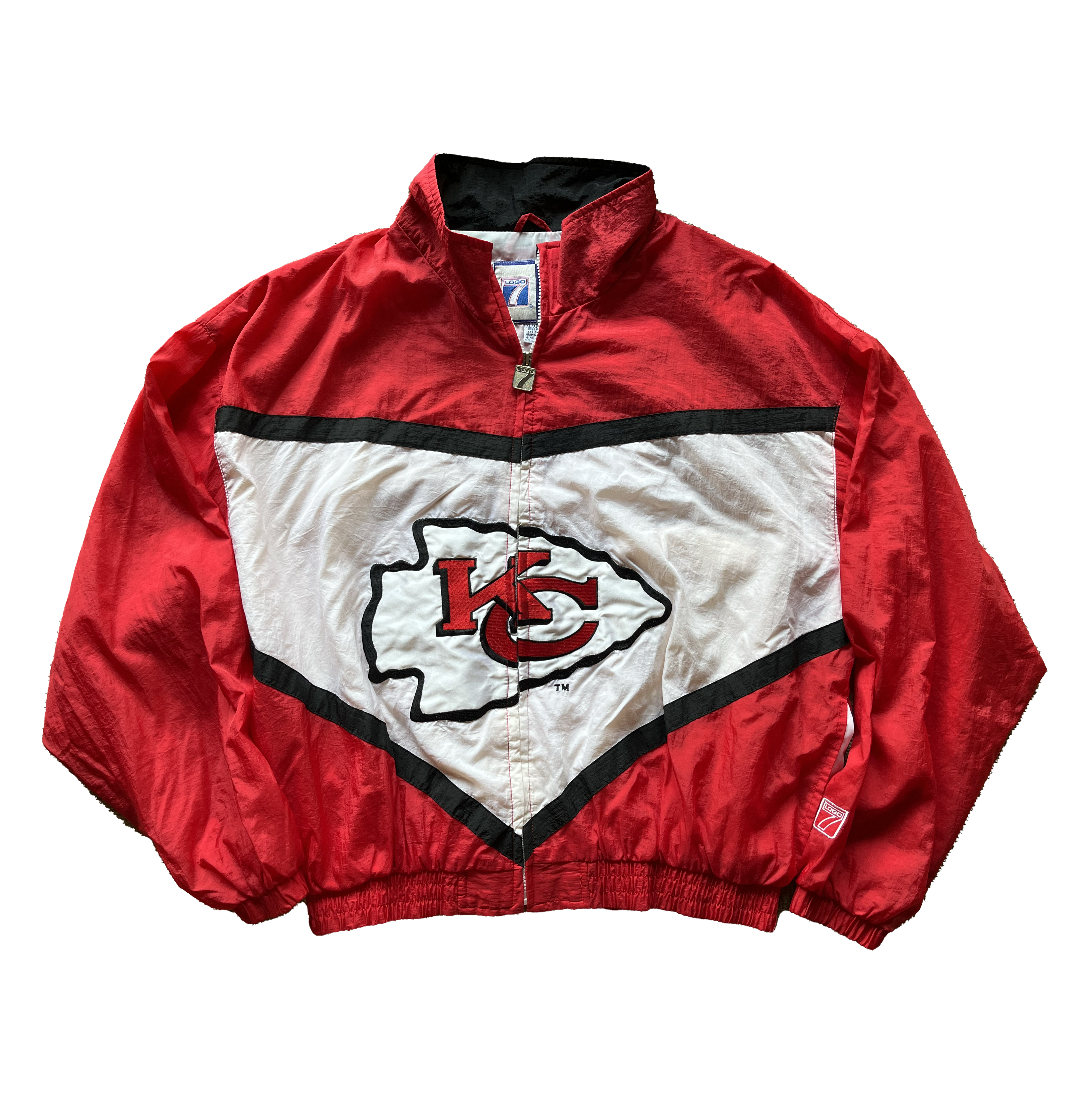 WESTSIDE STOREY VINTAGE | VINTAGE 90'S LOGO 7 CHIEFS LARGE LOGO WINDBREAKER JACKET - Westside Storey