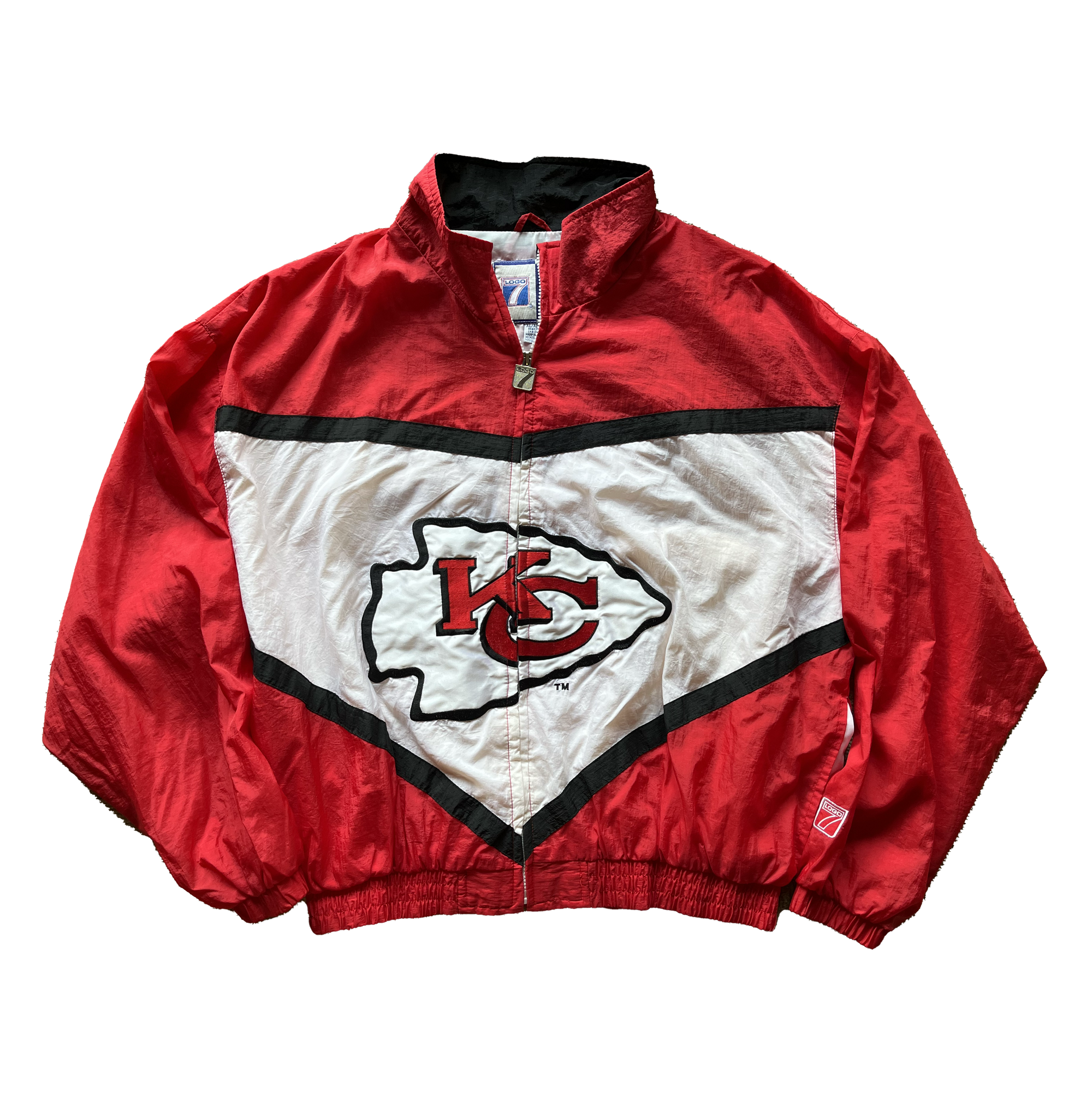 WESTSIDE STOREY VINTAGE | VINTAGE 90'S LOGO 7 CHIEFS LARGE LOGO WINDBREAKER JACKET - Westside Storey
